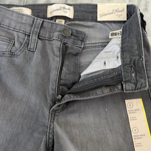 Universal Thread 0/25R Gray High Rise Skinny Slim Leg Jeans NWT - Picture 7 of 13